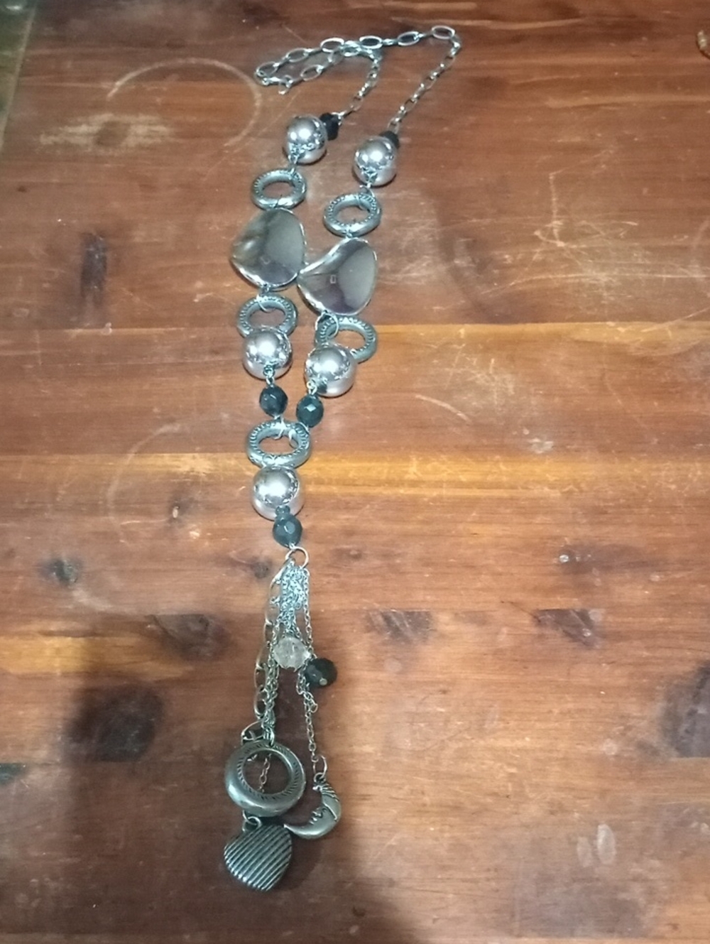 Silver-Tone Multi-Bead Pendant Necklace - Women Jewelry